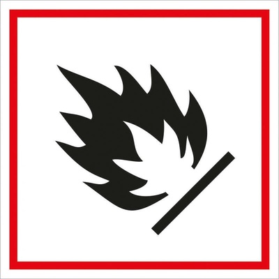 Walteco Symbol GHS 02 – HORĽAVÉ 100x100mm, samolepka Množstvo: 1 ks , 20136