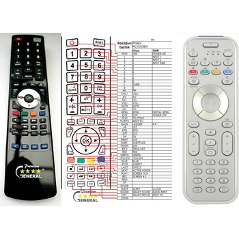 GENERAL PHILIPS 312814715821, RC1553801/01 - съвместимо дистанционно управление на марката General (312814715821, RC1553801/01)