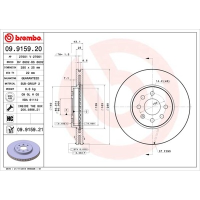 BREMBO Brzdový kotúč 09915921