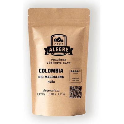 Alegre Café Roasters Rio Magdalena 100% Arabica z Kolumbie pražená na espresso turek 300 g