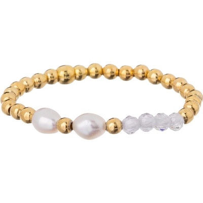 Alisia Pozlacený korálkový prsten s pravou perlou AL4815 Oro