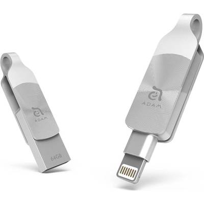 Външна памет за iPhone, iPad, iPod с Lightning (64GB) (сребрист) - Adam Elements iKlips Duo Plus Lightning USB 3.1 (ADRAD64GKLDPSL)
