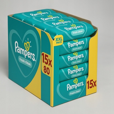 Pampers Fresh Clean detské čistiace obrúsky 15 x 80 ks