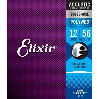 Elixir 11075 Acoustic PolyWeb 80/20 Bronze Light Medium