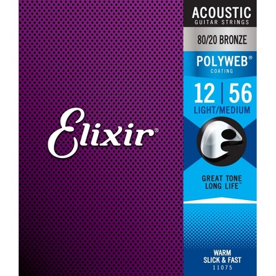 Elixir 11075 Acoustic PolyWeb 80/20 Bronze Light Medium
