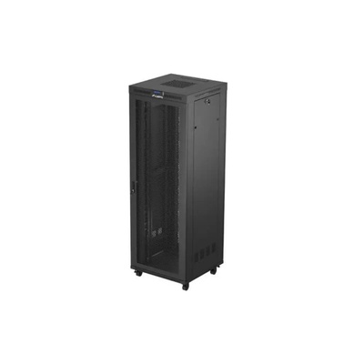 Lanberg Шкаф Lanberg 19" свободно стоящ 47U/800X800 (ПЛОСЪК) с мрежеста врата LCD черен (FF01-8847-23BL)