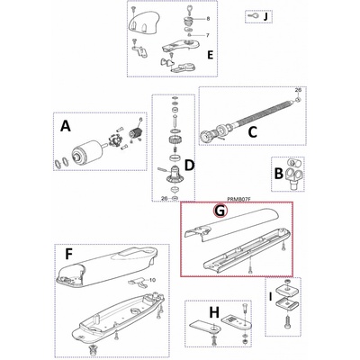 PRMB07F kit krytu spodný a vrchný pre motor Wingo/Moby