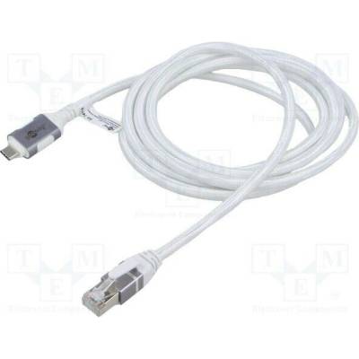 Goobay 74176 USB 3.1, RJ45 vidlice,USB C vidlice, niklovaný, 2m, bílý