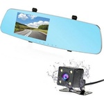  Видеорегистратор dvr 1080 full hd с 4" lcd дисплей в огледалото и камера за задно виждане и запис