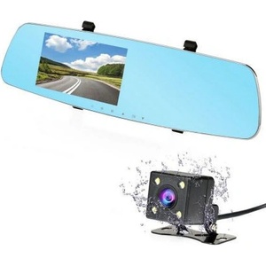  Видеорегистратор dvr 1080 full hd с 4" lcd дисплей в огледалото и камера за задно виждане и запис