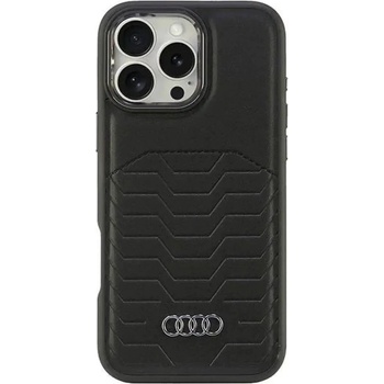 Audi Synthetic Leather MagSafe iPhone 16 Pro Max 6.9" черен/черен твърд калъф AU-TPUPCMIP16PM-GT/D3-BK (6955250227636)