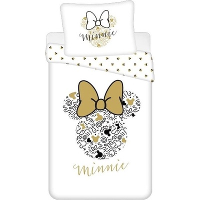 Jerry Fabrics Obliečky Minnie Gold ribbon Bavlna 140x200 70x90