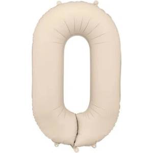 Party Deco Фолиен балон цифра - мат, светло топло сиво - 0 (fb1t-0-013j)