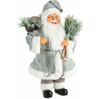 EUROFIRANY VIANOČNÁ FIGÚRKA SANTA 40 CM STRIEBORNÁ