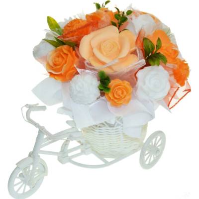 Mydlová Kytica bicykel - oranžovo, biela
