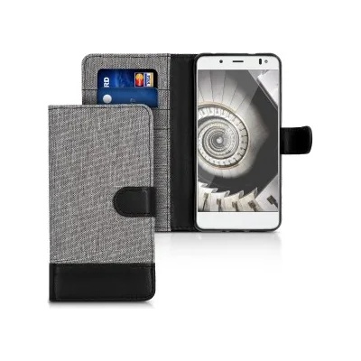 kwmobile Флип калъф за bq Aquaris V - сив