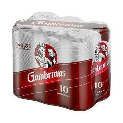 Gambrinus pivo 10° 6 x 0,5 l (plech)