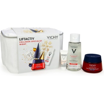 Vichy Liftactiv zpevňující noční krém proti vráskám 50 ml + minerální micelární voda pro citlivou pleť 100 ml + fluid proti stárnutí pleti SPF 50+ 3 ml