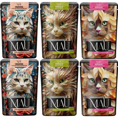 MAU Mousse Sterilised MIX příchutí 6 x 85 g