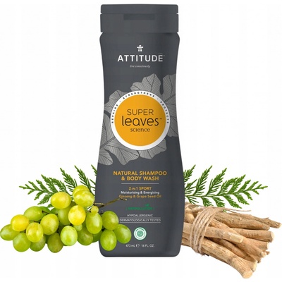 Attitude Super leaves normální vlasy pánský Shampoo & tělové mýdlo 473 ml