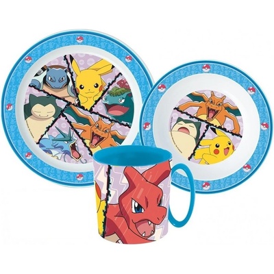 Stor Sada plastového riadu Pokémoni s hrnčekom 3 dielna súprava