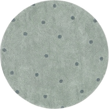 Lorena Canals Светлозелен ръчно изработен памучен детски килим подходящ за пране ø140 cm Round Dot Blue Sage - Lorena Canals (C-RDOT-BSG)