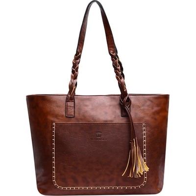 Camerazar Prostorná dámská Taška Shopper Bag Zlaté a Stříbrné Kování 30x45x13 cm