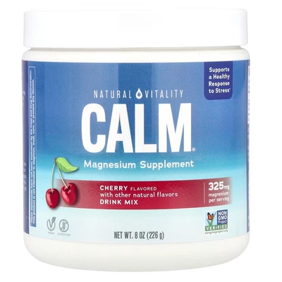 Natural Vitality Calm Magnesium Drink Mix, магнезий, череша, 226 g