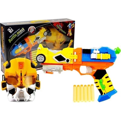 LEANToys Robotická pistole na pěnové šipky s maskou 5090