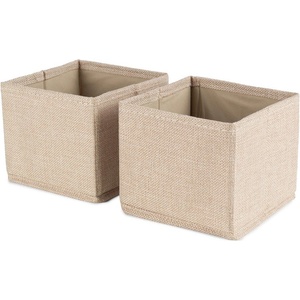 Compactor Бежови текстилни кутии за съхранение в комплект 2 бр. 14x12x12 cm Sandy - Compactor (RAN11286)