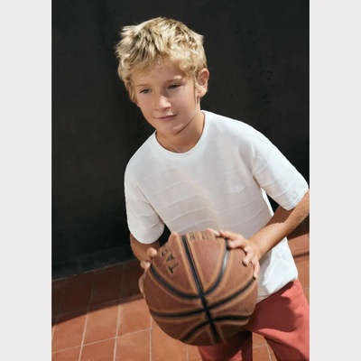 MAYORAL Тениска къс ръкав трико структурa цвят Сметана за момче Mayoral
