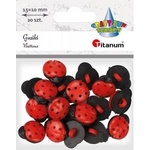 TITANUM Craft-Fun Series plastic ladybug buttons 1, 5x1cm 20 pcs (24BR0202-24)