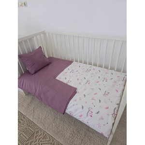 Babyhome Бебешки спален комплект от 3 части 60/120 см. Цвят ЛИЛАВ (10615)