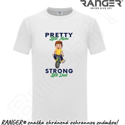 Ranger tričko motív Strong Like Dad biela