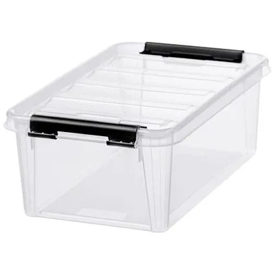 SMARTSTORE Пластмасова кутия за съхранение, 3, 6 литра, с черни дръжки, SMARTSTORE "Classic 5", прозрачна 3456070 (3456070)