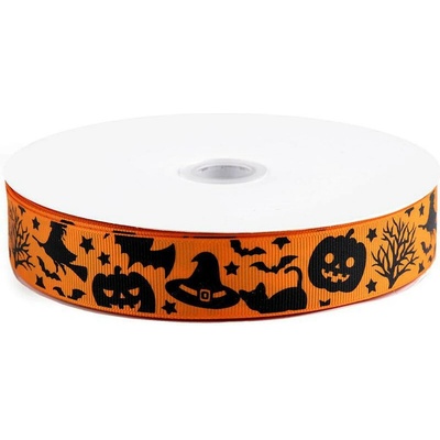 Stoklasa Rypsová stuha Halloween šíře 25 mm oranžová dýně