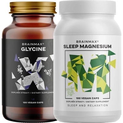BrainMax Sleep magnesium + BrainMax Glycin 975 mg 100 rostlinných kapslí