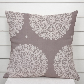 Biante bavlna Sandra SA-547 Krémové mandaly na béžovosivom 60 x 60 cm