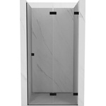 Mexen Lunar-F сгъваеми душ врати, десни 90 см, прозрачни, черни - 836-090-000-70-00-P (836-090-000-70-00-P)