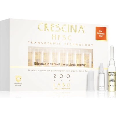 Crescina Transdermic 200 Re-Growth péče pro podporu růstu vlasů pro muže 20 x 3,5 ml