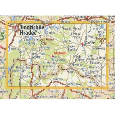 KČT 78 Česká Kanada a Slavonicko - nástěnná turistická mapa 90 x 60 cm Varianta: mapa v dřevěném rámu, Provedení: Ticiago šedý
