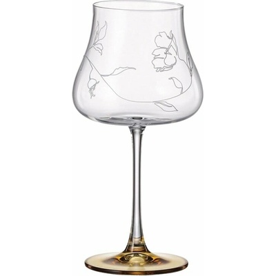 Crystal Bohemia BOHEMIA IDUNA AMBER POHÁR NA VÍNO 6 x 580 ml