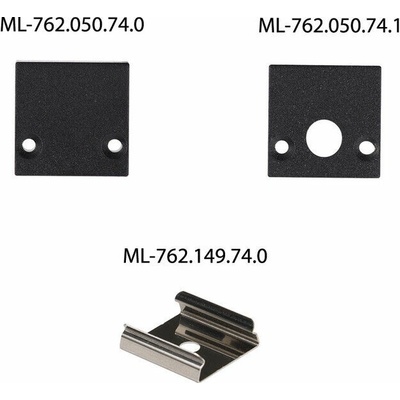 ML-761.050.74.2 Přisazený hliníkový profil PCA černý , 25x25mm, včetně černého difuzoru, 2m