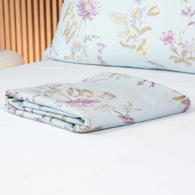 Takoy Prostěradlo 250x250 bavlněný satén květiny Suzanne-HT-01239 | 250x250 cm prostěradlo na postel