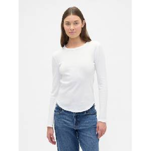GAP Тениска с гофрирана шарка GAP GAP | Byal | ЖЕНИ | M