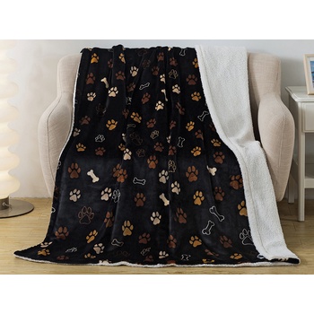 Xpose Mikroplyš deka LABKY s baránkom čierna 200x220