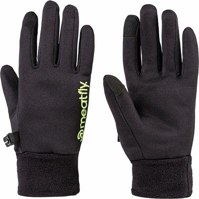 Meatfly детски ръкавици Kids Powerstretch Black Lime Meatfly | Cheren | Момчешки | 146