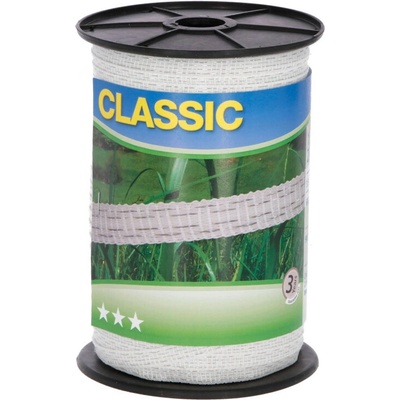 Agrofortel Ohradníková páska Classic 200 m, 10 mm, biela, 2×0,2 + 2×0,3 Niro