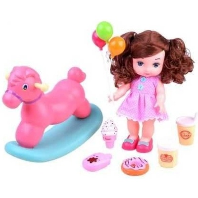 JOKO Panenka Donut a houpací kůň 25 cm