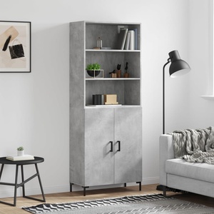 vidaXL Висок шкаф, бетонно сив, 69, 5x34x180 см, инженерно дърво (3189257)